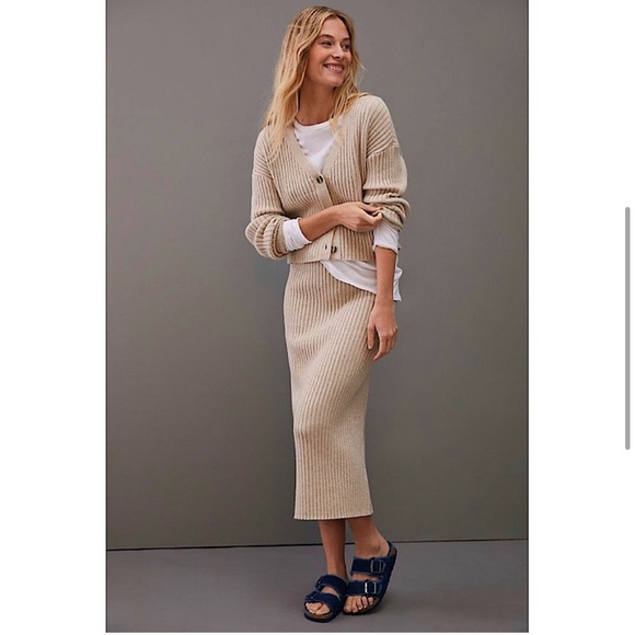 Anthropologie Saturday Sunday Niza Knit Cardigan tan - Picture 3 of 4